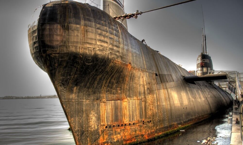 Decommissioned Foxtrot-class submarine Front View