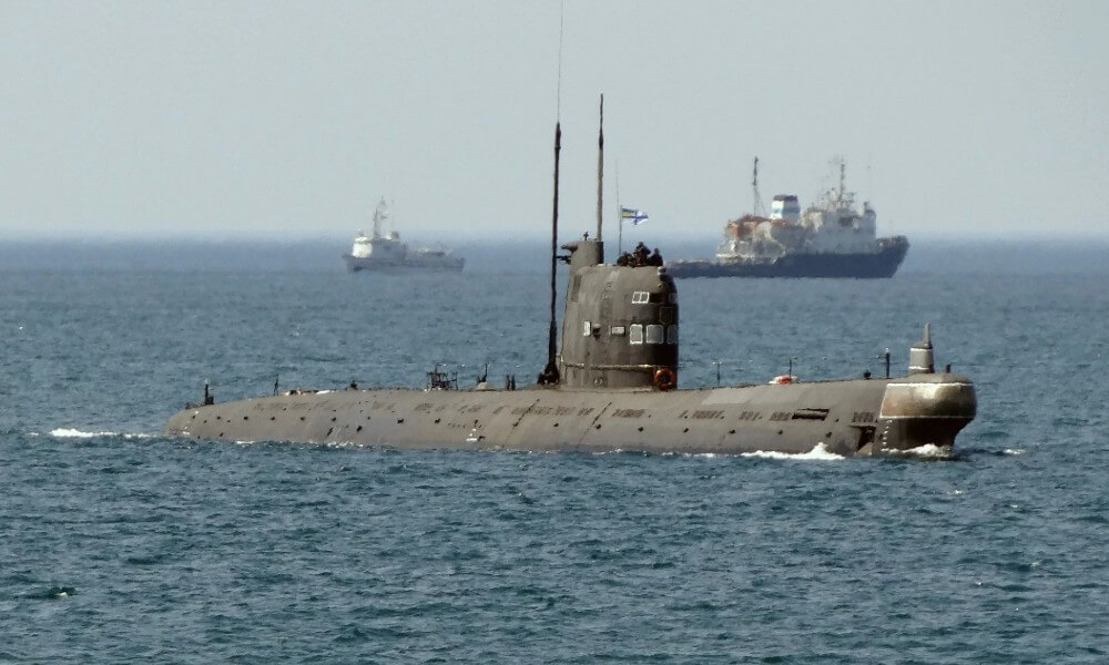 Decommissioned Foxtrot-class submarine Surfaced