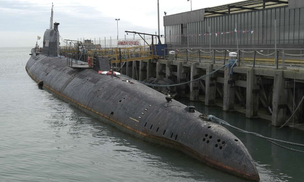Decommissioned Foxtrot-class submarine Rear view