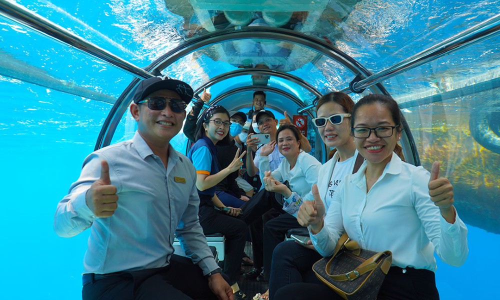 ECO-SUB Luxury Tourist Submarine Inside View with Passengers