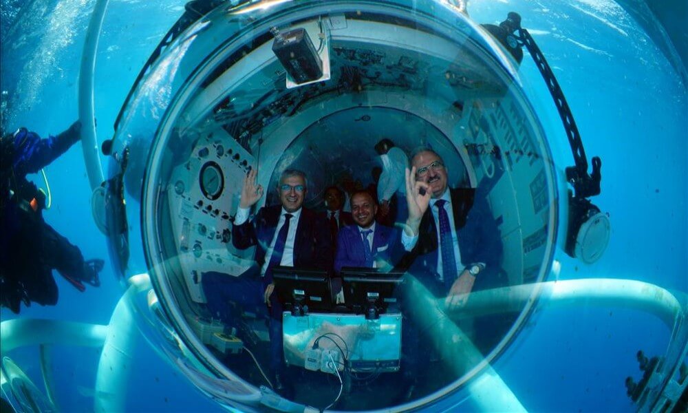 ECO-SUB Luxury Tourist Submarine Inside View with Pilot and Co-pilot