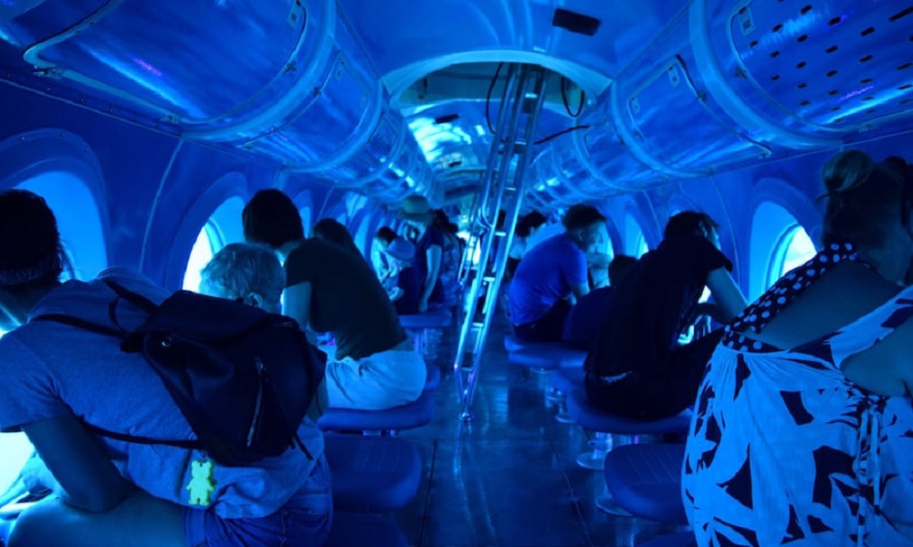 MERGO Tourist Submarine Inside View with Tourists