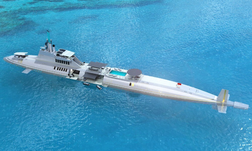 Migaloo Submersible Superyacht Top View