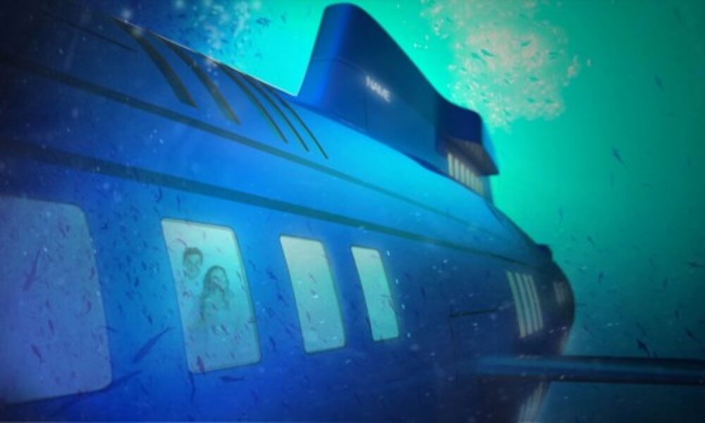 Migaloo Submersible Superyacht Under the water Closeup View