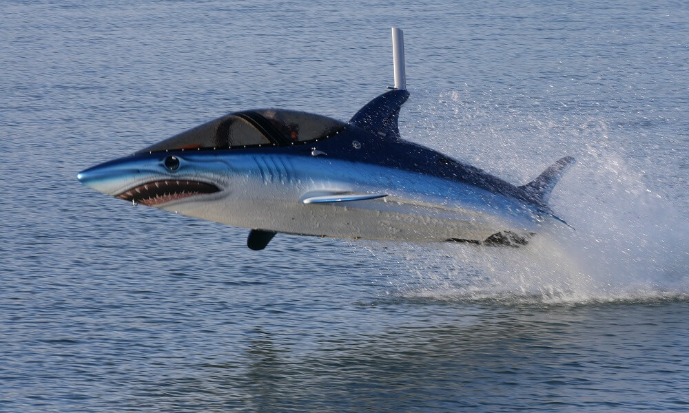 Seabreacher X Model Shark Inspired Blue Color in Action