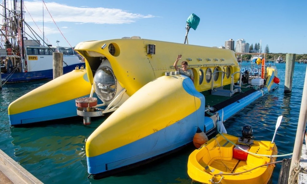 Tourist Submarine Catamaran Side View