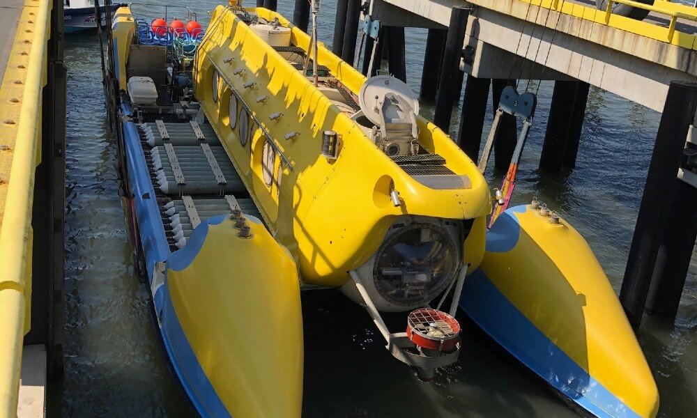 Tourist Submarine Catamaran Front Top View