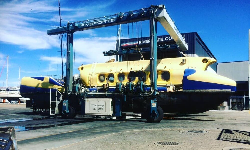 Tourist Submarine Catamaran Side View