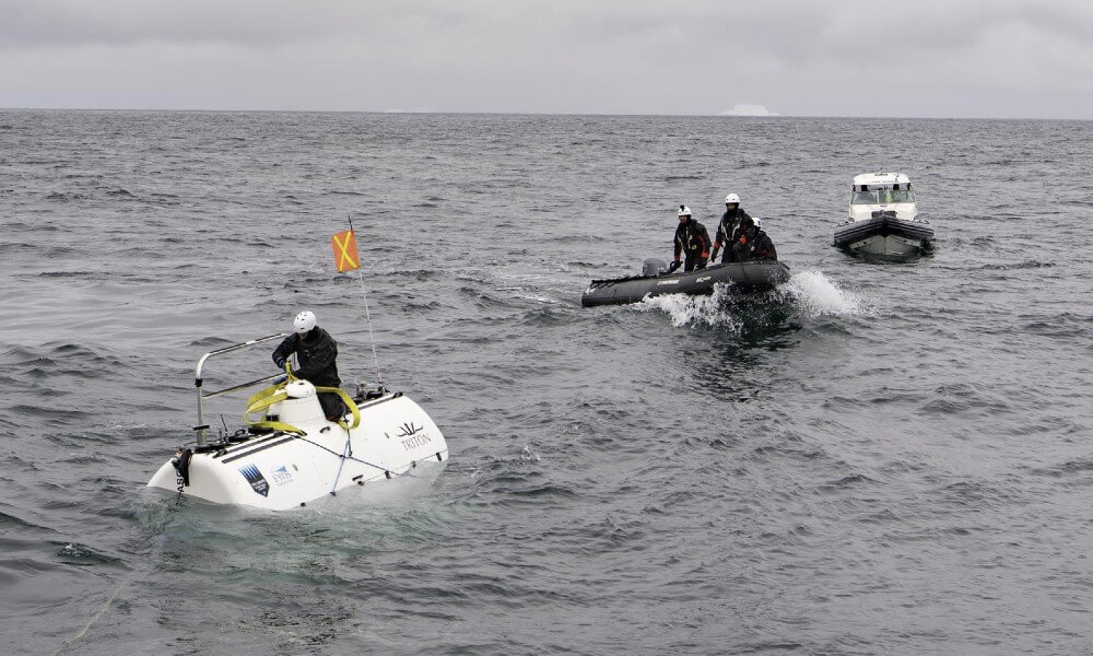 Triton Full Ocean Depth Submarine Surfaced