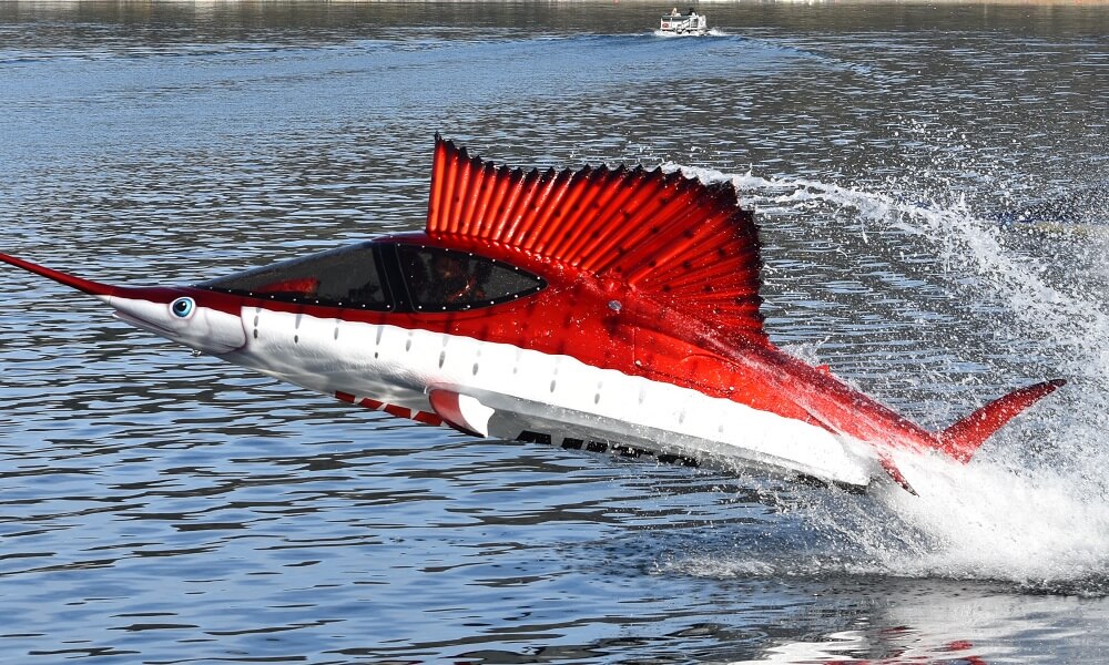 Seabreacher Sailfish Inspired Red Color in Action